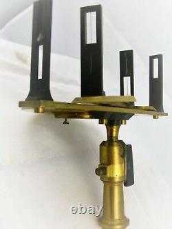 Graphometer With Pins In Steel & Bronze With Compass And Mounting