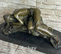 Great Erotic Nude Female Bronze Sculpture Naked Erotic Art Deco Figurine