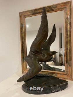 Great Seagull on the Wave Irenee Rochard Bronze Art Deco