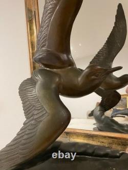 Great Seagull on the Wave Irenee Rochard Bronze Art Deco