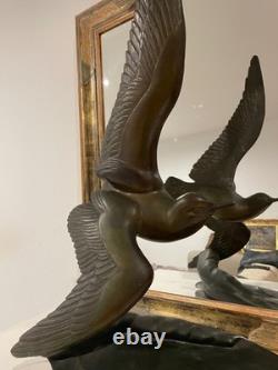 Great Seagull on the Wave Irenee Rochard Bronze Art Deco