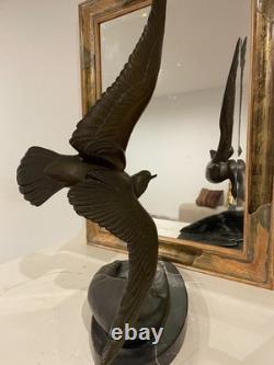 Great Seagull on the Wave Irenee Rochard Bronze Art Deco