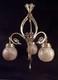 H. Petitot & Muller Brothers Art Deco Chandelier In Bronze And Pressed Glass Globes