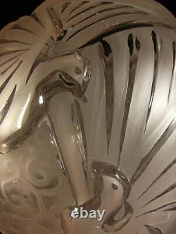 H. Petitot & Muller Suspension Art Deco Bronze Nickelé & Globes Glass Pressed