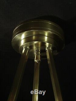 H. Petitot Suspension Art Deco Bronze And Glass Globes Pressed Muller 1930