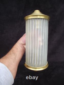 Half-moon shaped wall sconce in glass and bronze metal circa 1930 Art Deco
