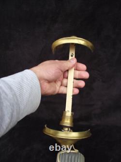 Half-moon shaped wall sconce in glass and bronze metal circa 1930 Art Deco
