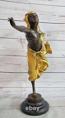 Hand Made Art Deco Sexy Female Dancer True Bronze Sculpture Figure