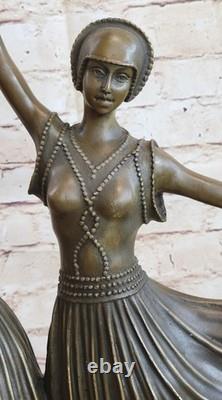 Handmade Bronze Sculpture of Chiparus Twin Dancers Art Deco Statue