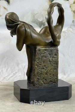 Handmade Erotic Art Deco Nude Mermaid Bronze Sculpture, Lost-Wax Cast