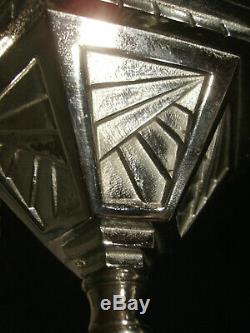 Hanots Chandelier Or Suspension Art Deco Bronze & Squeezed Glass Vessel 1930