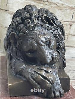 Heavy Large Famous Classic Art Lion 100% Solid Real Bronze Statue Decoration