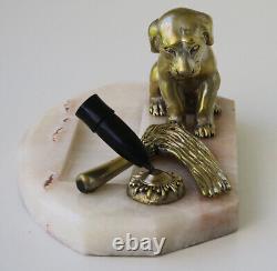 Henri PAYEN (1894-1933) Bronze Sculpture Puppy Pen Holder Art Deco approx. 1920