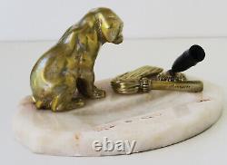 Henri PAYEN (1894-1933) Bronze Sculpture Puppy Pen Holder Art Deco ca 1920