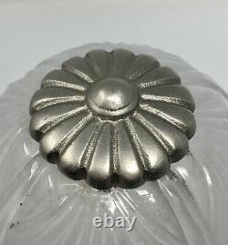 Hettier - Vincent Bronze Bronze Bronze Deco Lamp Nickeled, Baccarat Crystal Tulip