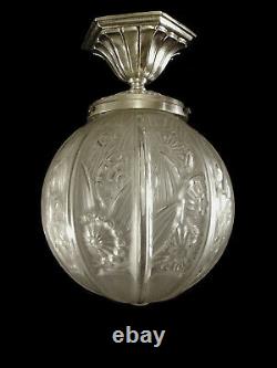 Hettier - Vincent Platfonnier Art Deco Silver Bronze And Pressed Glass Ball