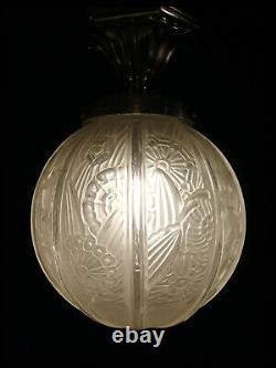 Hettier - Vincent Platfonnier Art Deco Silver Bronze And Pressed Glass Ball