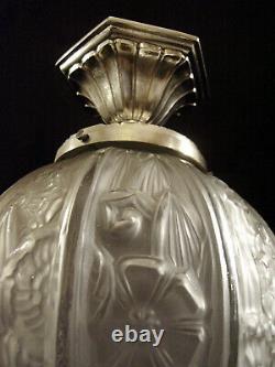 Hettier - Vincent Platfonnier Art Deco Silver Bronze And Pressed Glass Ball