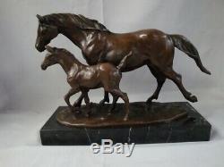 Horse Statue Style Art Deco Art Nouveau Bronze Massive Sign