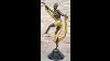 Hot Cast Bronze Art Deco Figural Sculpture Of Topless Ribbon Dancer By Rozet Ep 209j