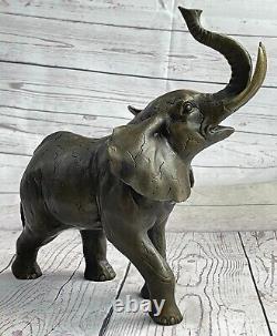 Huge Art Deco Wildlife Elephant By Bugatti Bronze Fonte Statue Sculpture