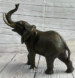 Huge Art Deco Wildlife Elephant By Bugatti Bronze Fonte Statue Sculpture