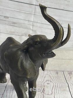 Huge Art Deco Wildlife Elephant By Bugatti Bronze Fonte Statue Sculpture