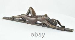 In Sculpture Pin-up Sexy Style Art Deco Massive Bronze Sign
