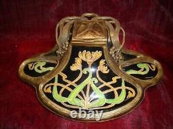 Inkwell Flower Iris Art Deco Style Art Nouveau Porcelain Ceramic