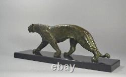 Irenee ROCHARD (after) Walking Panther Art Deco Bronze