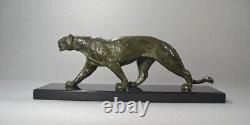 Irenee ROCHARD (after) Walking Panther Bronze Art Deco