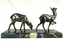 Irenee Rochard (1906-1984) Sculpture Art Deco Biches Art Iron Art Patine Bronze