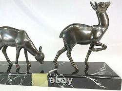 Irenee Rochard (1906-1984) Sculpture Art Deco Biches Art Iron Art Patine Bronze