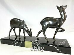 Irenee Rochard (1906-1984) Sculpture Art Deco Biches Art Iron Art Patine Bronze