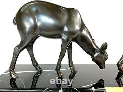 Irenee Rochard (1906-1984) Sculpture Art Deco Biches Art Iron Art Patine Bronze