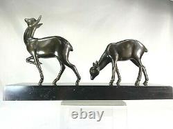 Irenee Rochard (1906-1984) Sculpture Art Deco Biches Art Iron Art Patine Bronze