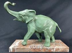 Irenee Rochard (1906-1984) Sculpture Elephanteau Skatee Bronze Art Deco Statue