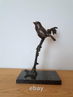 Irénée Rochard, Birds on Its Branch, Bronze, Art Deco, 20th Century