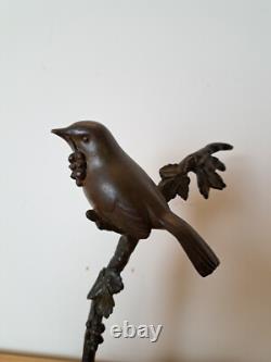 Irénée Rochard, Birds on Its Branch, Bronze, Art Deco, 20th Century