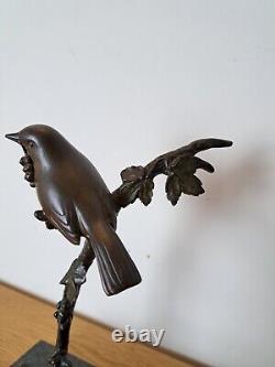 Irénée Rochard, Birds on Its Branch, Bronze, Art Deco, 20th Century