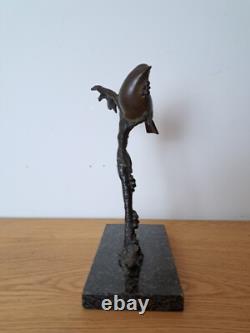 Irénée Rochard, Birds on Its Branch, Bronze, Art Deco, 20th Century