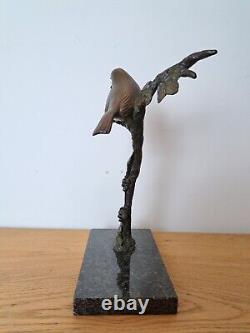 Irénée Rochard, Birds on Its Branch, Bronze, Art Deco, 20th Century