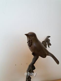 Irénée Rochard, Birds on Its Branch, Bronze, Art Deco, 20th Century
