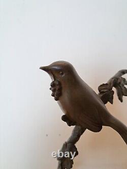Irénée Rochard, Birds on Its Branch, Bronze, Art Deco, 20th Century