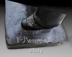 Irénée Rochard Unique Bronze Depicting His Schoolboy Son, Art Deco, 1940, Ht. 45 cm