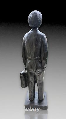 Irénée Rochard Unique Bronze Representing His Schoolboy Son Art Deco 1940 Ht. 45cm