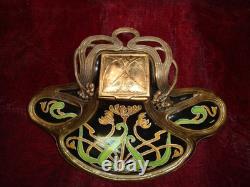 Iris Flower Inkstand Art Deco Art Nouveau Porcelain Ceramic