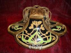 Iris Flower Inkwell, Art Deco / Art Nouveau Style, Porcelain / Ceramic