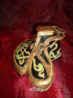 Iris Flower Inkwell, Art Deco / Art Nouveau Style, Porcelain / Ceramic