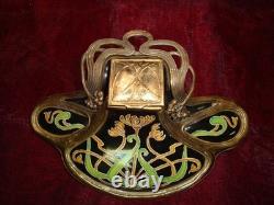 Iris Flower Inkwell, Art Deco / Art Nouveau Style, Porcelain / Ceramic